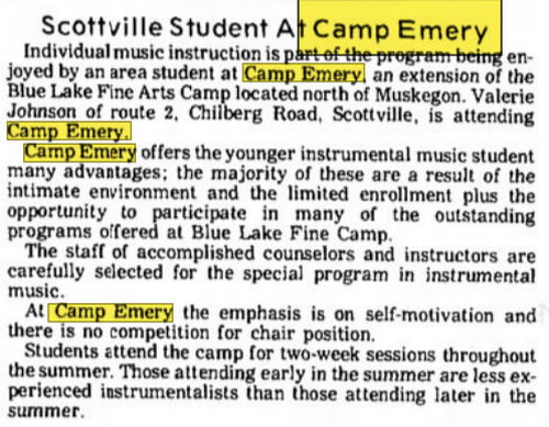 Camp Emery YWCA - Aug 1977 Article (newer photo)